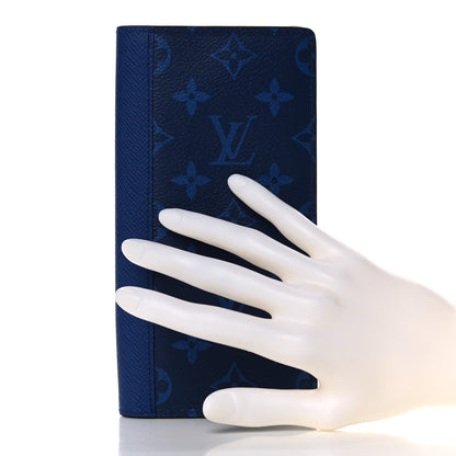 Louis Vuitton Taigarama Brazza Wallet NM Cobalt 2 of 10