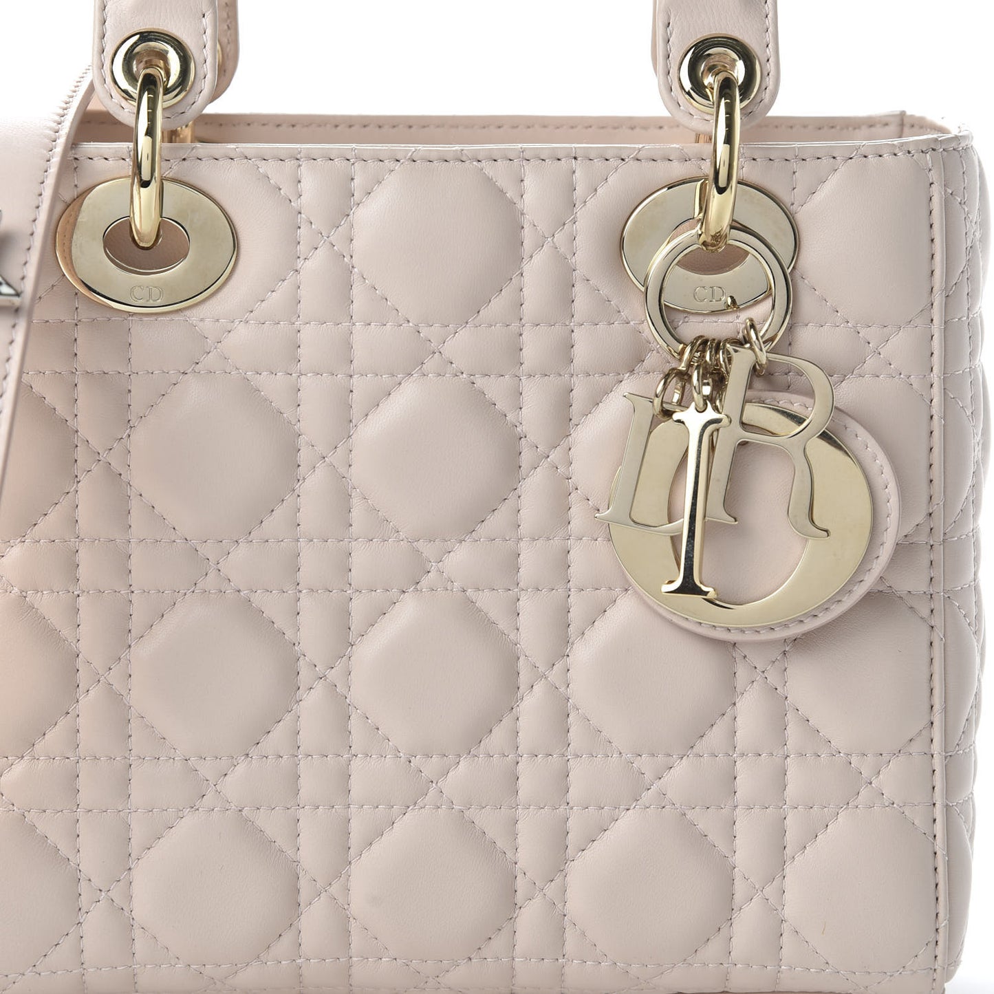 Lambskin Cannage Small Lucky Badges My Lady Dior Pink