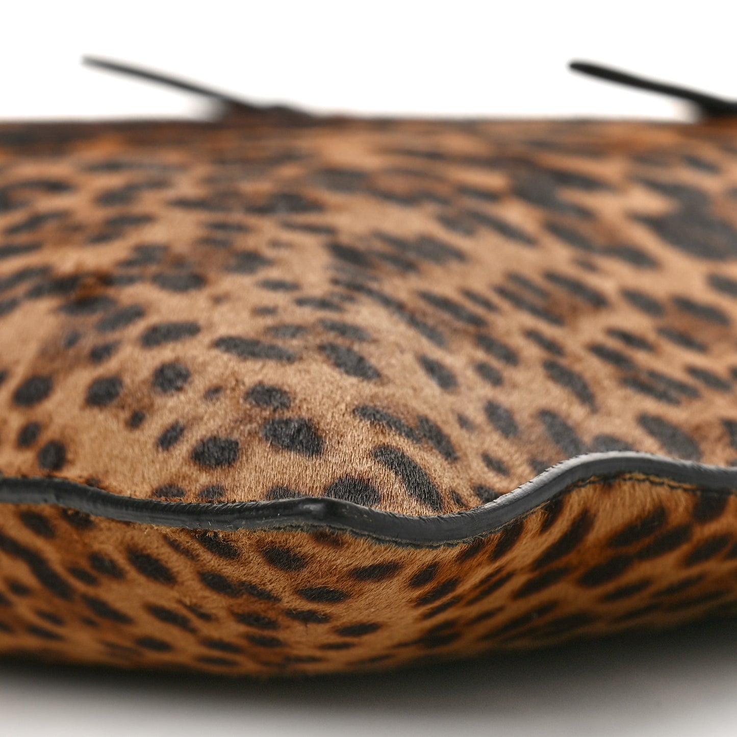 Calf Hair Leopard Print Large Flat Mina Tote Brun Sepia