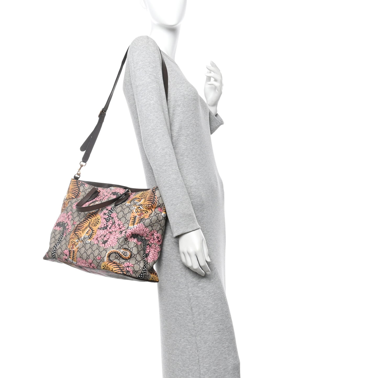 Soft GG Supreme Monogram Bengal Medium Crossbody Tote Beige Pink