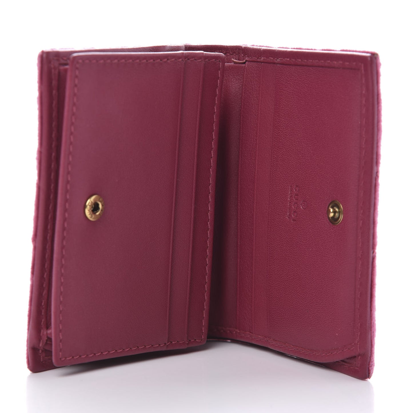 Velvet Matelasse Pearl Love Embroidered GG Marmont Card Case Wallet Light Raspberry Rose