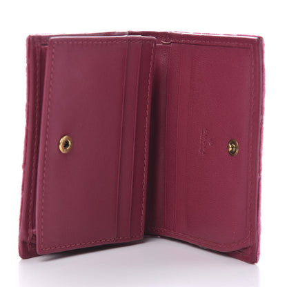 Gucci Velvet Matelasse Pearl Love Embroidered GG Marmont Card Case Wallet Light Raspberry Rose 5 of 9