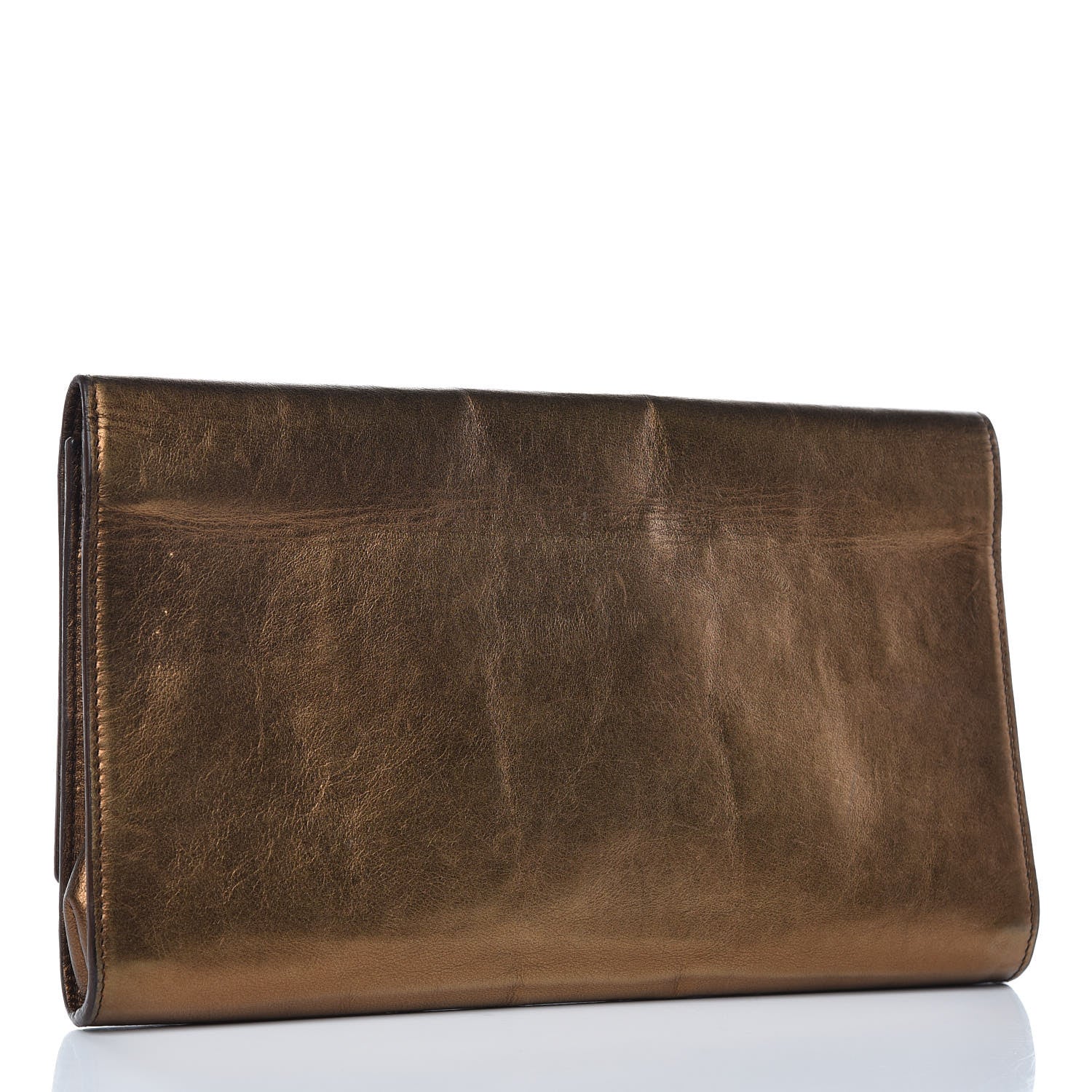 Saint Laurent Metallic Calfskin Monogram Large Belle De Jour Clutch Bronze 3 of 15