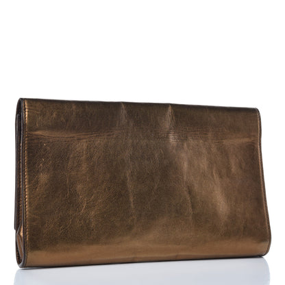 Saint Laurent Metallic Calfskin Monogram Large Belle De Jour Clutch Bronze 3 of 15