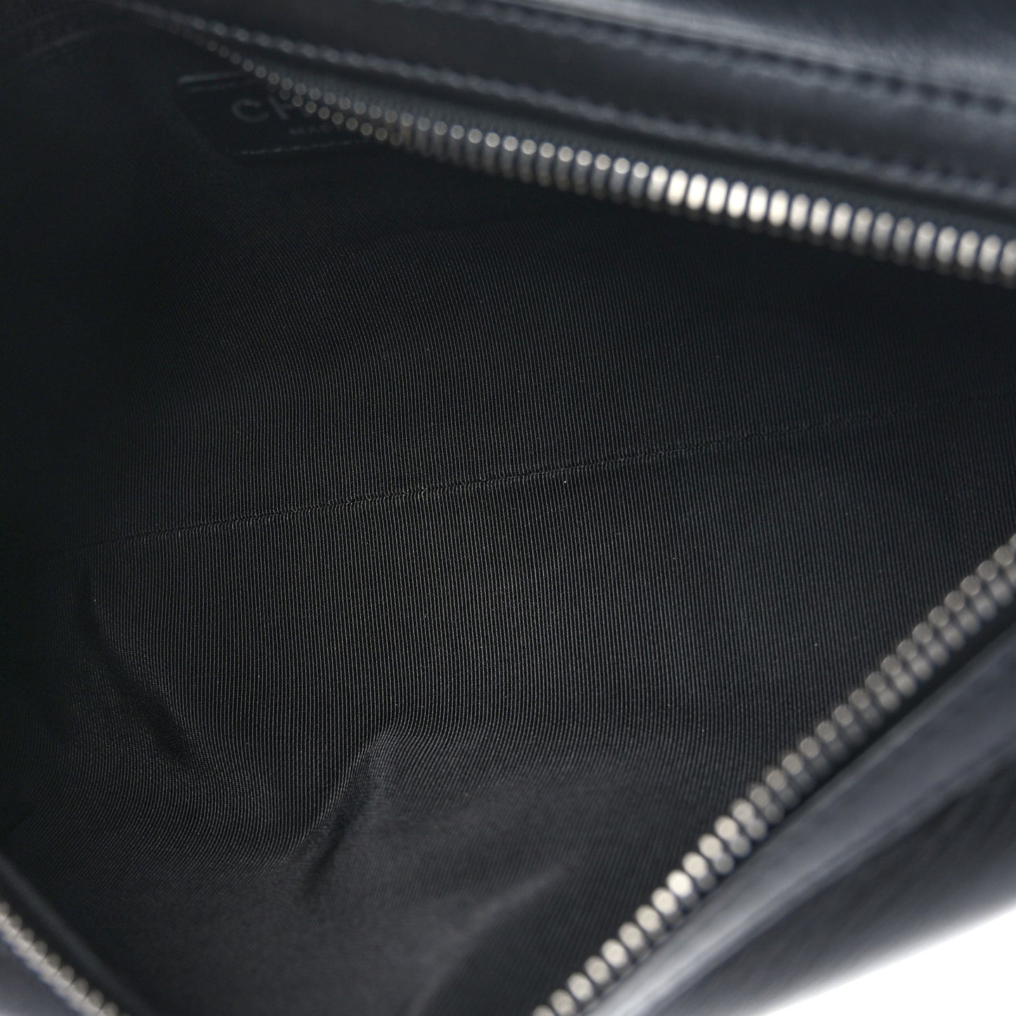Metallic Lambskin Signe Bowling Bag Black