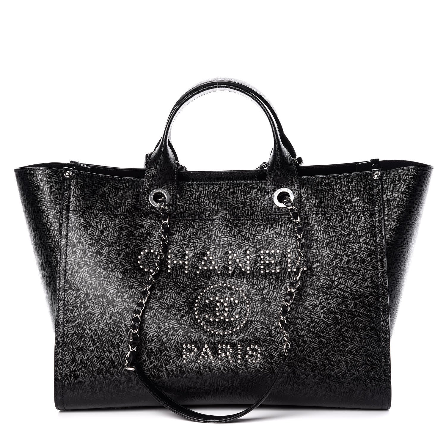 Chanel Caviar Medium Studded Deauville Tote Black 1 of 9