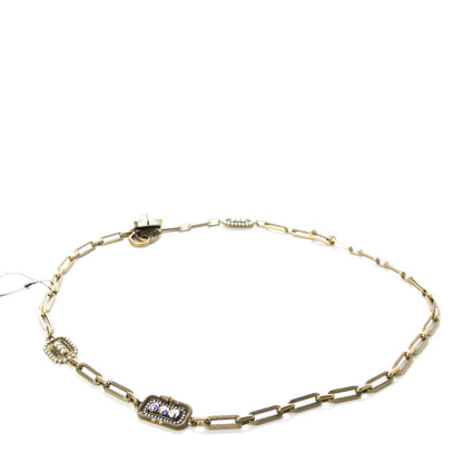 Gucci Metal Crystal Pearl Tiger Head Chain Belt Aged Gold 2 of 5