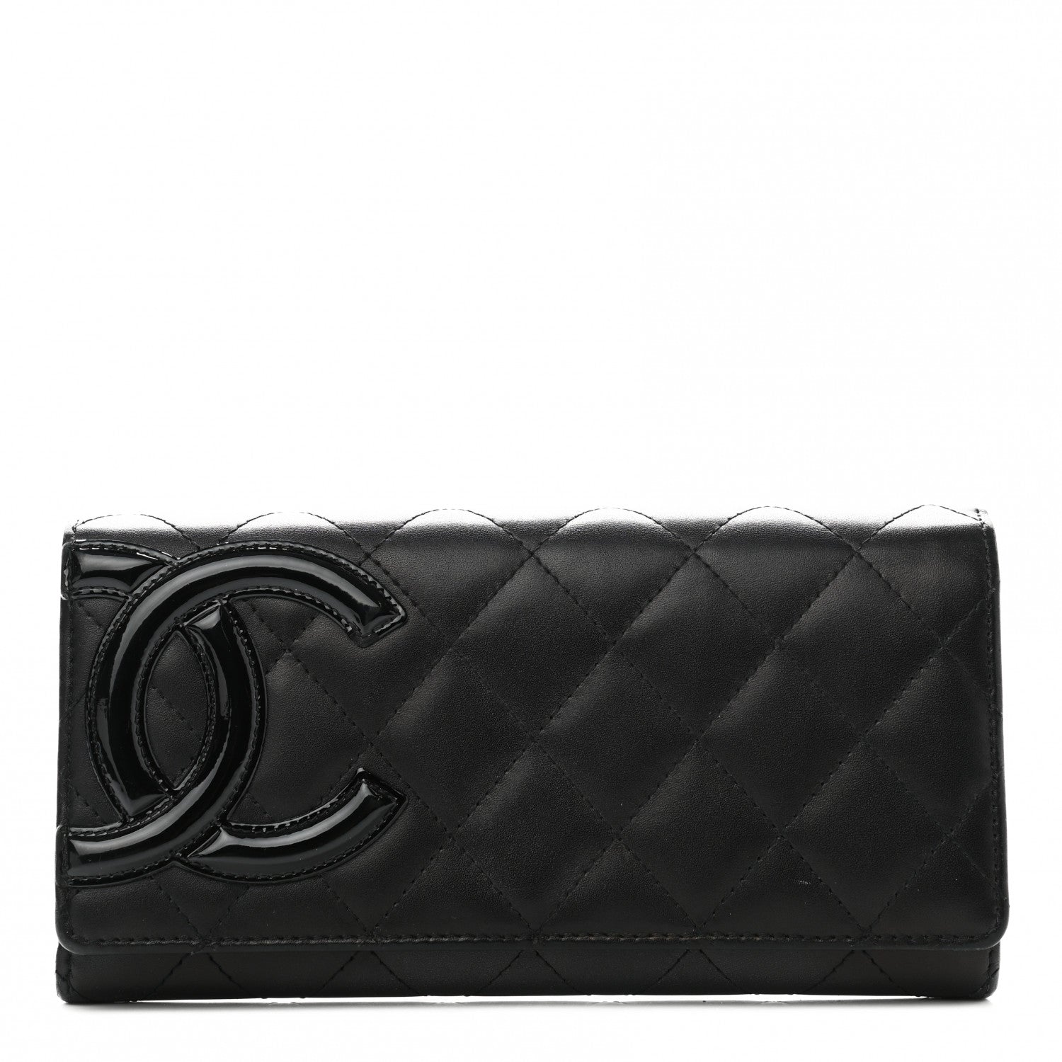 Chanel Calfskin Quilted Cambon Gusset Flap Wallet Black 1 of 10