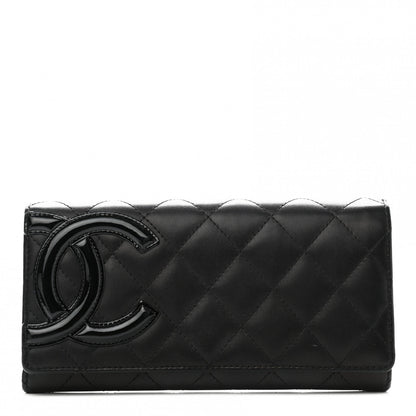 Chanel Calfskin Quilted Cambon Gusset Flap Wallet Black 1 of 10