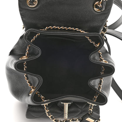 Chanel Lambskin Quilted Small Duma Drawstring Backpack Black 5 of 10
