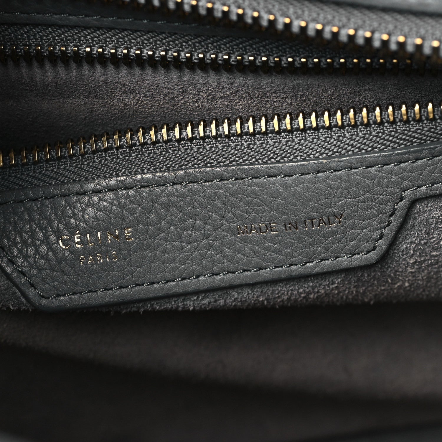 Celine Drummed Calfskin Micro Luggage Kohl 6 of 12