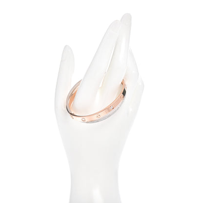 Cartier 18K Pink White Gold Diamond Double LOVE Paved Bracelet 16 2 of 4