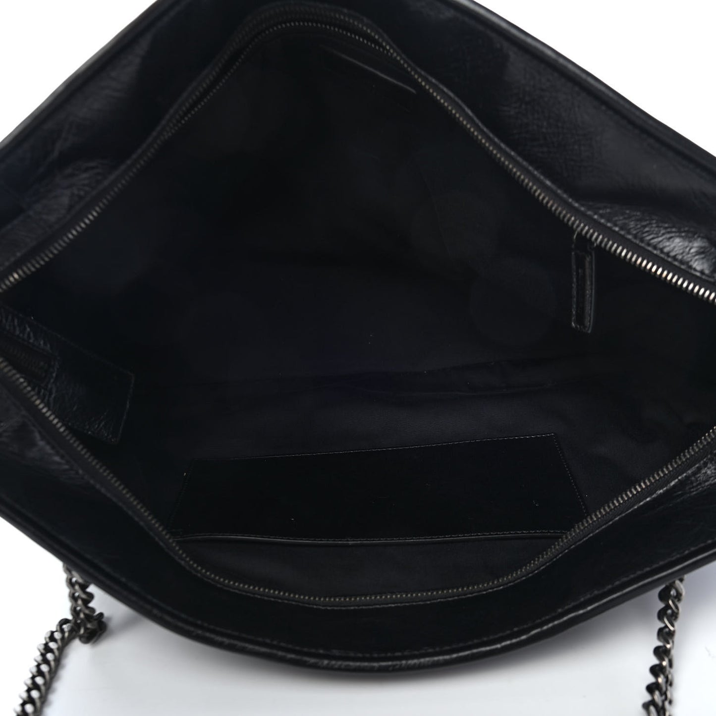 Crinkled Calfskin Matelasse Monogram Large Niki Shopping Tote Bag Black