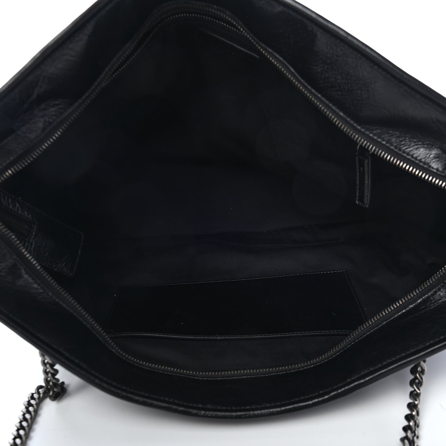 Saint Laurent Crinkled Calfskin Matelasse Monogram Large Niki Shopping Tote Bag Black 5 of 10