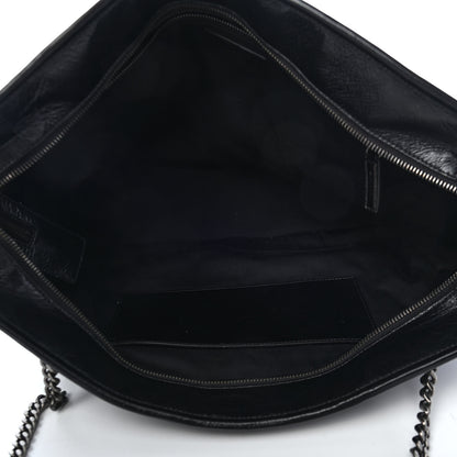 Saint Laurent Crinkled Calfskin Matelasse Monogram Large Niki Shopping Tote Bag Black 5 of 10