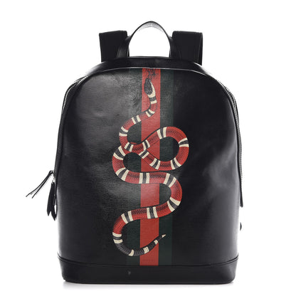 Gucci Calfskin Kingsnake Dome Backpack Black 1 of 17
