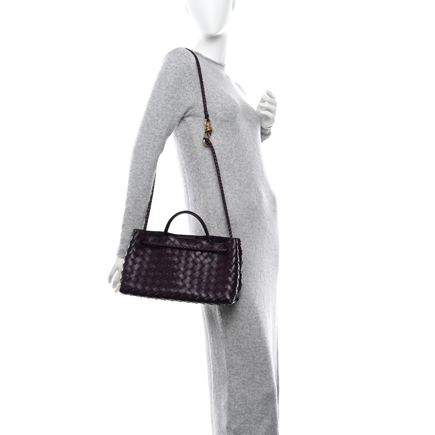 Bottega Veneta Nappa Intrecciato Small East West Andiamo Shoulder Bag Dark Mystic 2 of 10