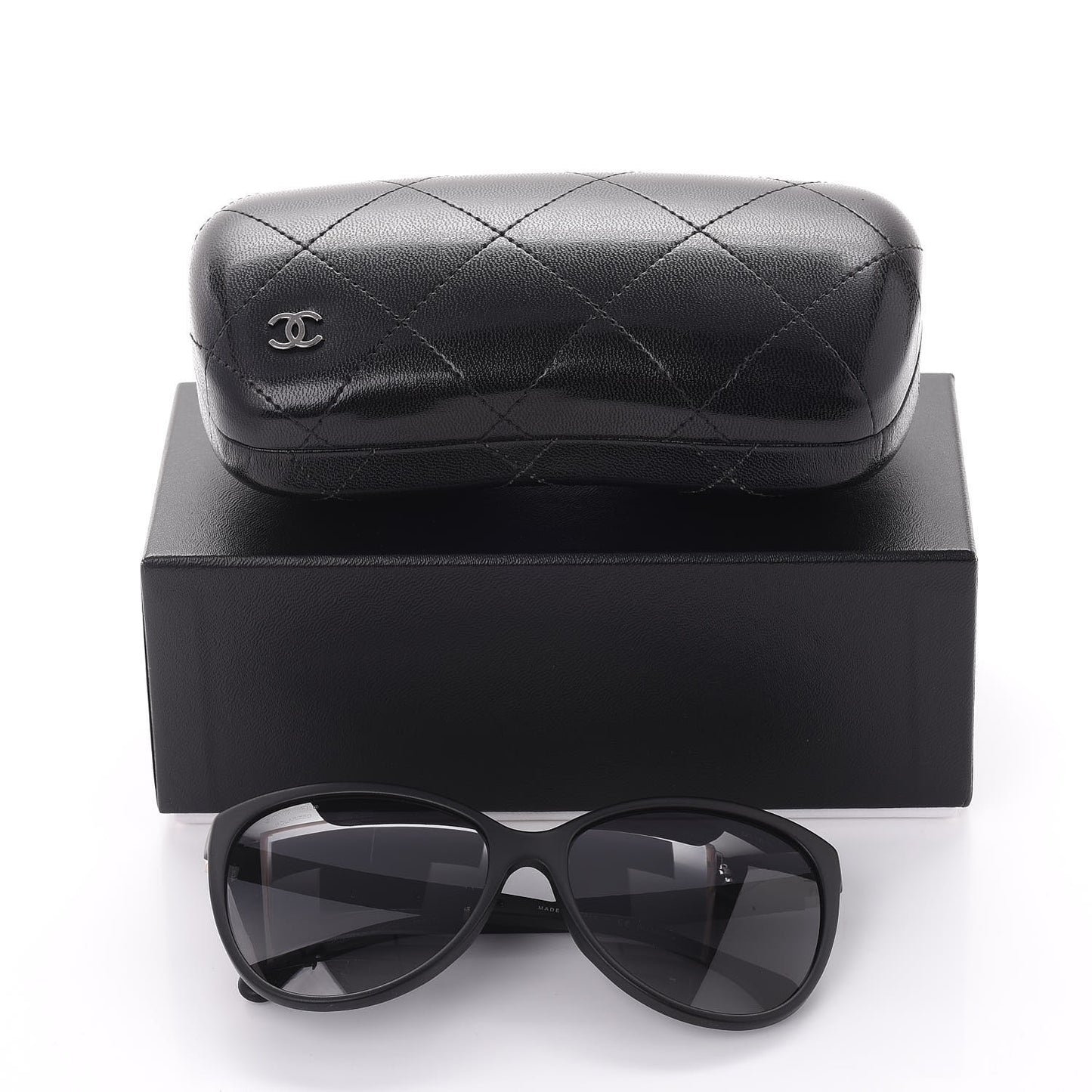 Quilted CC Sunglasses 5225-Q Black