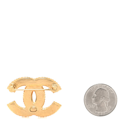 Chanel Metal Enamel CC Brooch Gold Orange 2 of 4