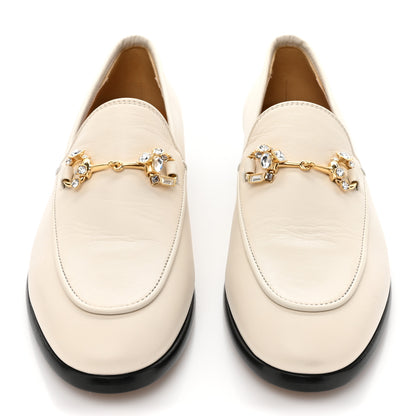 Gucci Malaga Kid Crystal Horsebit Womens Jordaan Loafers 36 Mystic White 2 of 12
