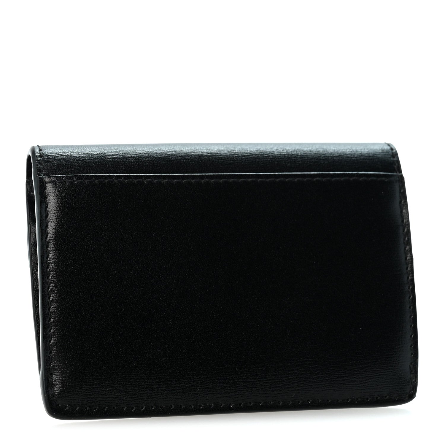 Celine Shiny Calfskin Triomphe Flap Card Holder Black 3 of 11
