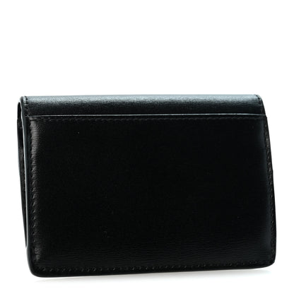 Celine Shiny Calfskin Triomphe Flap Card Holder Black 3 of 11