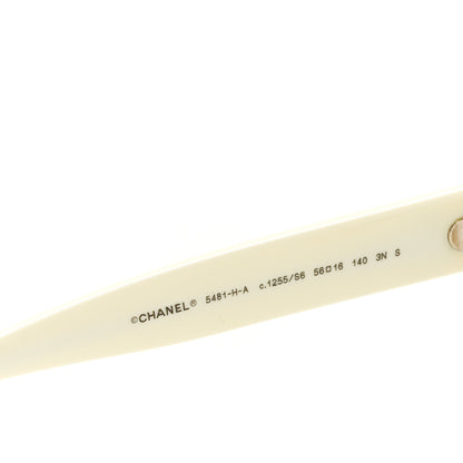Chanel Acetate Pearl Cat Eye CC Sunglasses 5481-H-A White 5 of 8