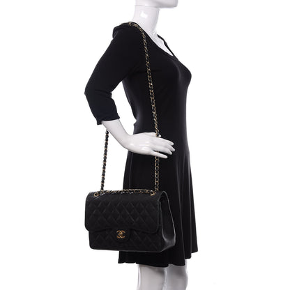 Chanel Caviar Quilted Jumbo Double Flap Black 2 of 13