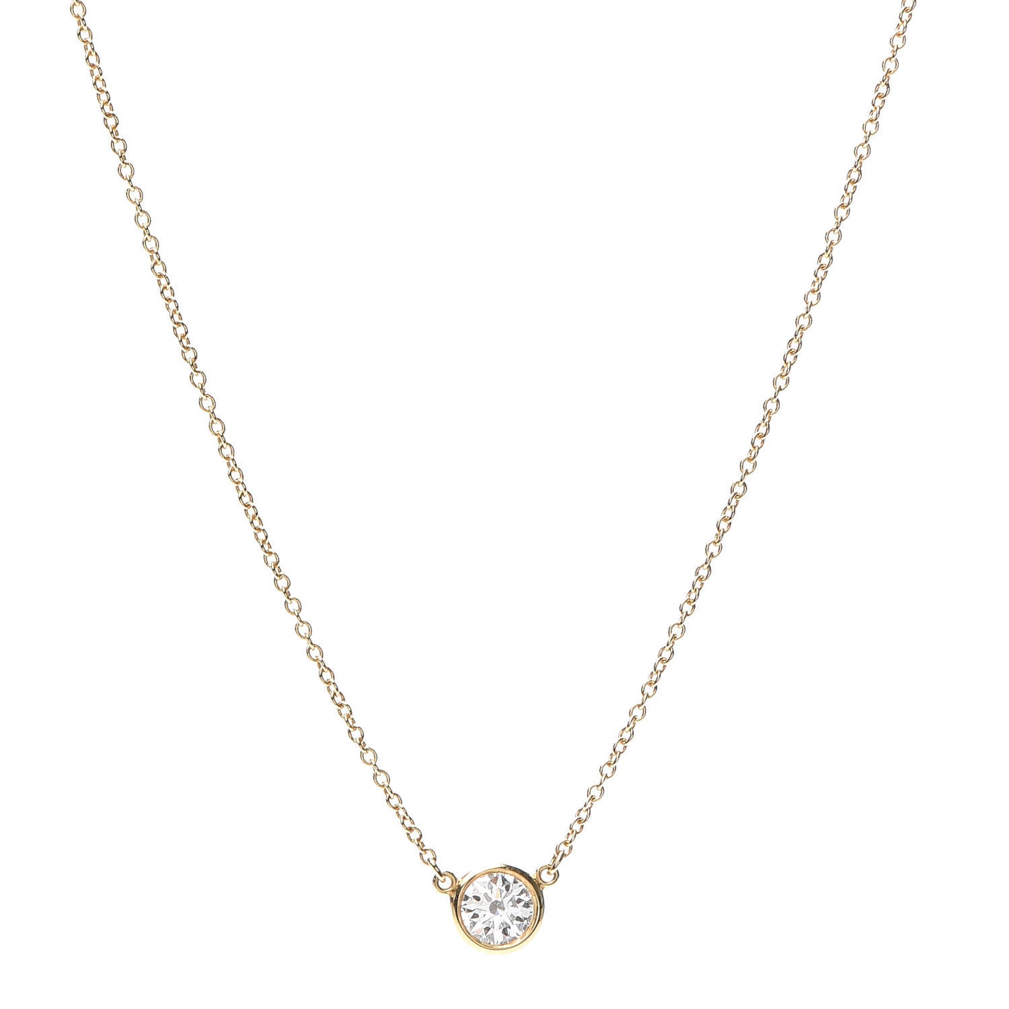 18K Yellow Gold Diamond .40ct Elsa Peretti Diamonds by the Yard Pendant Necklace
