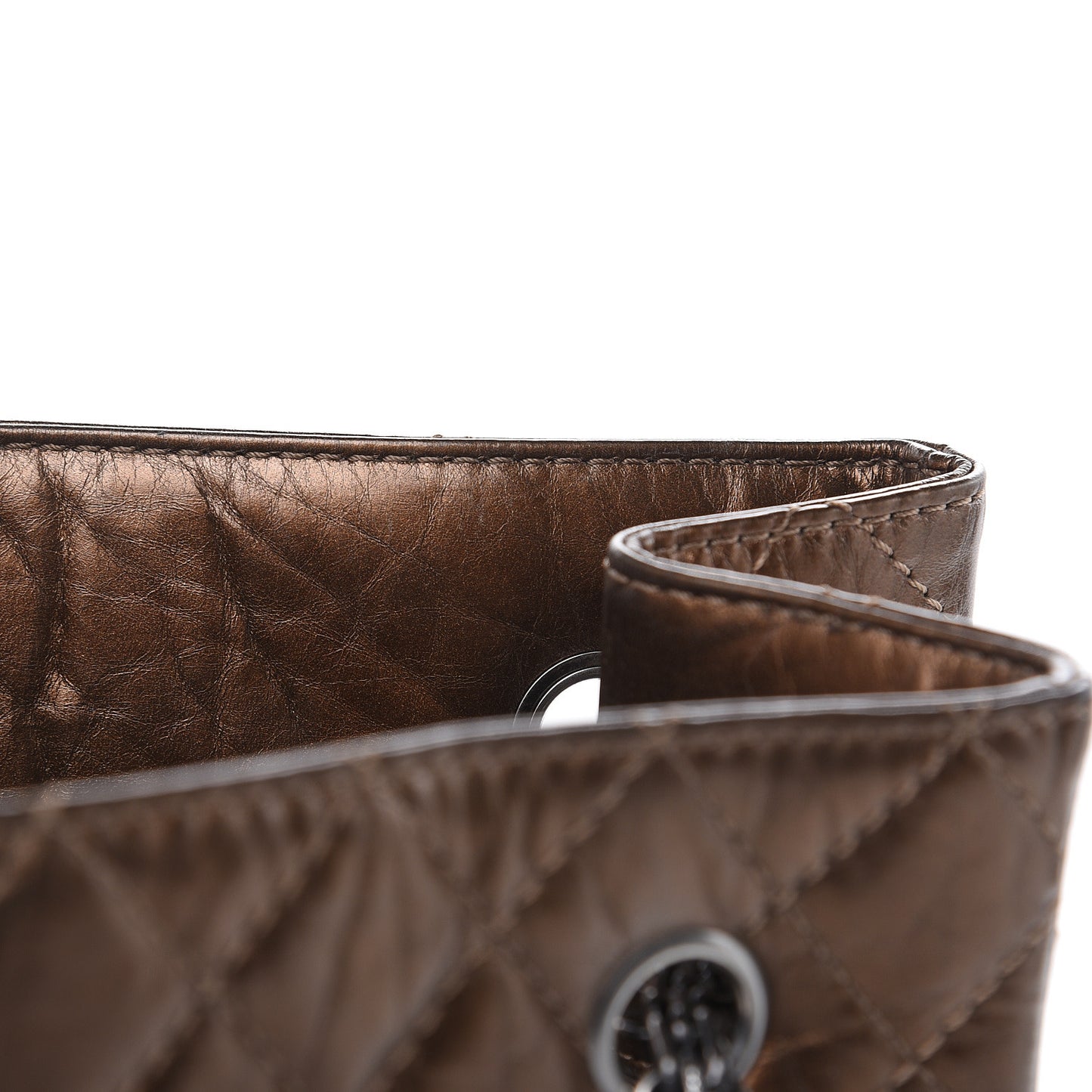 Aged Calfskin Reissue 2.55 Tote Bronze