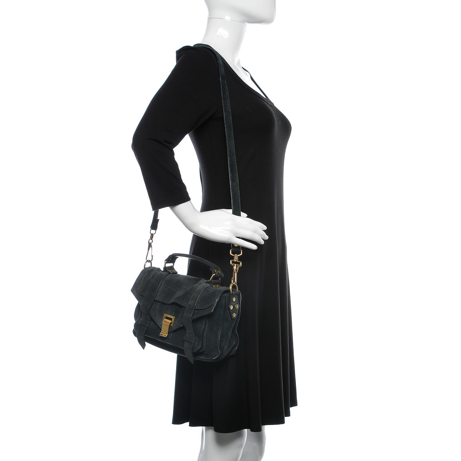 Proenza Schouler Suede Tiny PS1 Satchel Navy 2 of 17