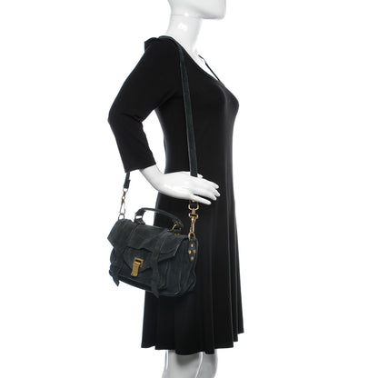 Proenza Schouler Suede Tiny PS1 Satchel Navy 2 of 17