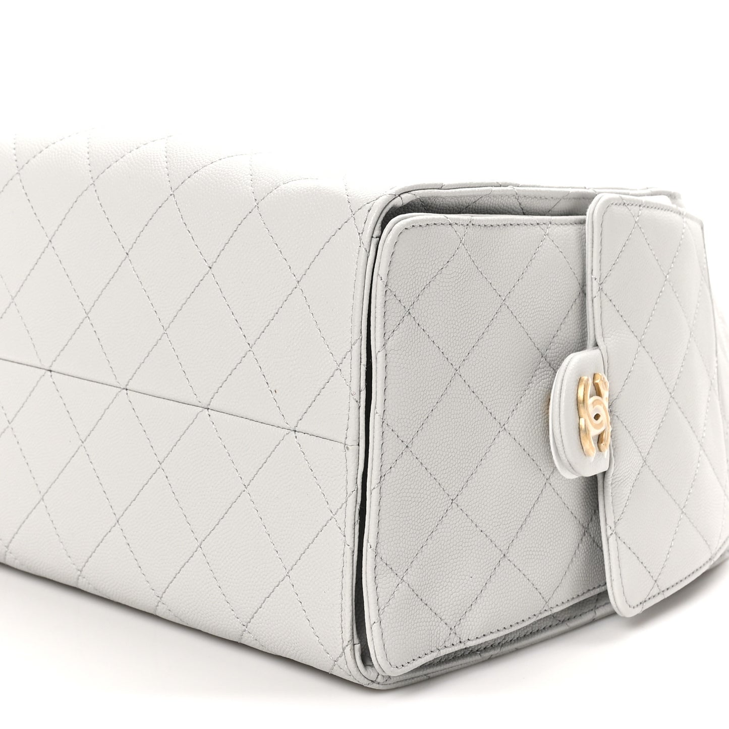 Caviar Quilted Medium Chanel 25 Handbag Light Gray