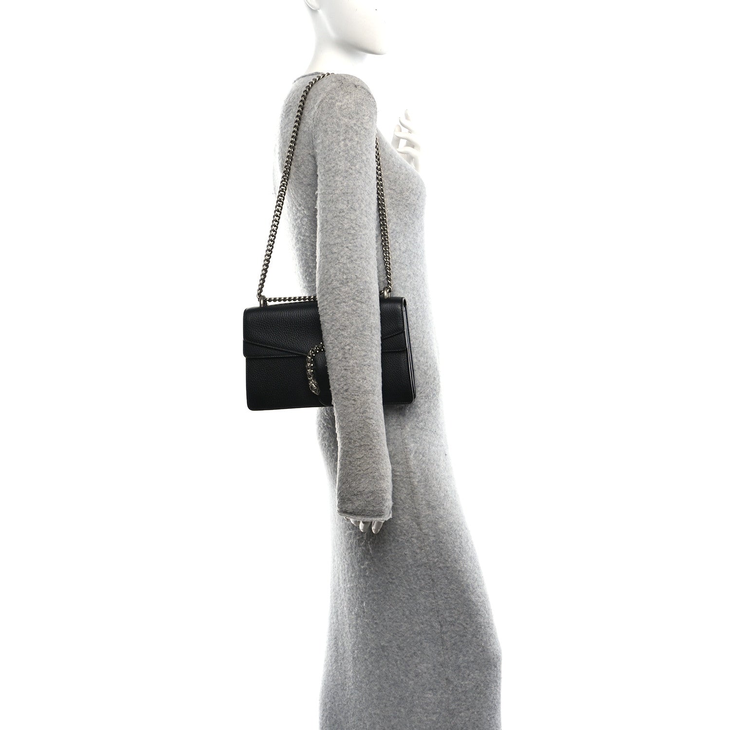 Gucci Pebbled Calfskin Small Dionysus Shoulder Bag Black 2 of 11