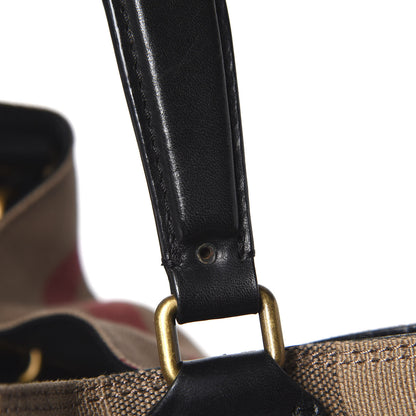 Burberry Canvas Mega Check Medium Ashby Hobo Black 12 of 12
