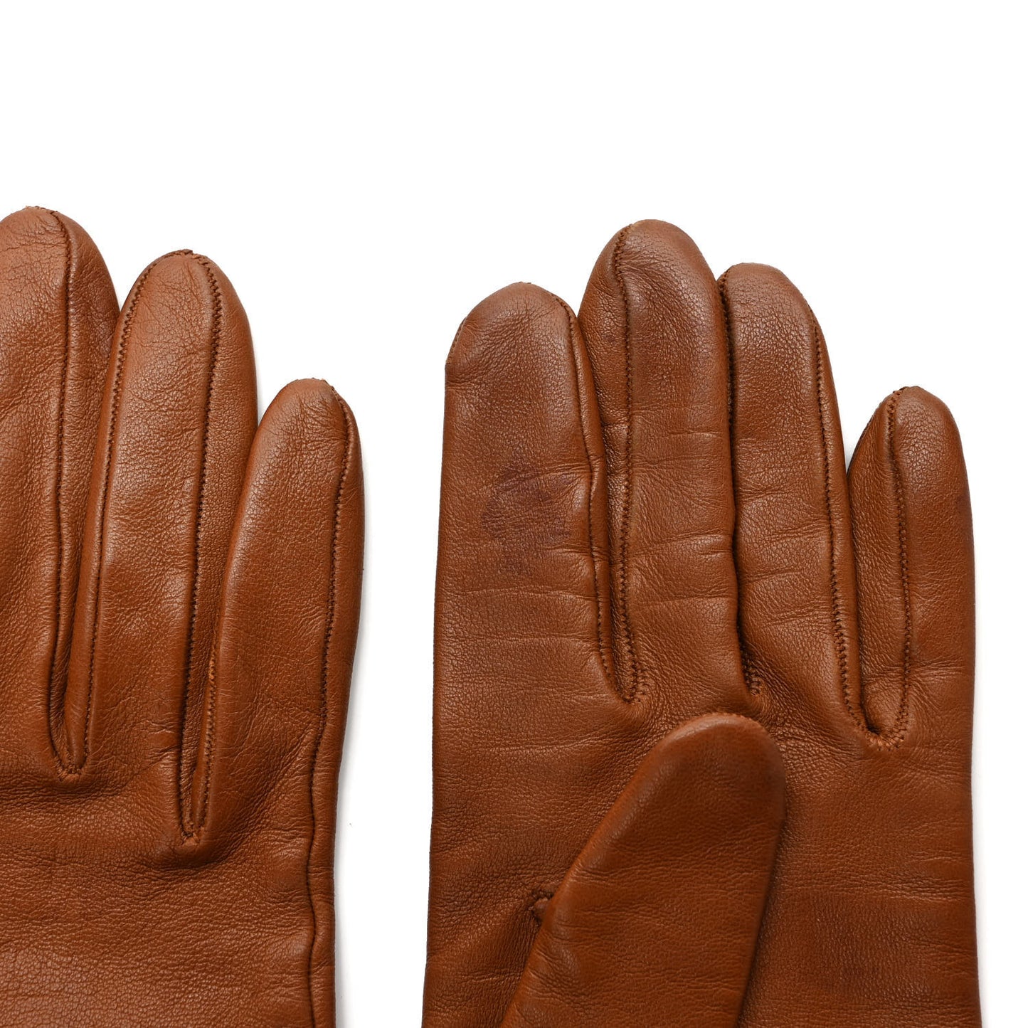 Lambskin Soya Kelly Lock Gloves 7 Gold