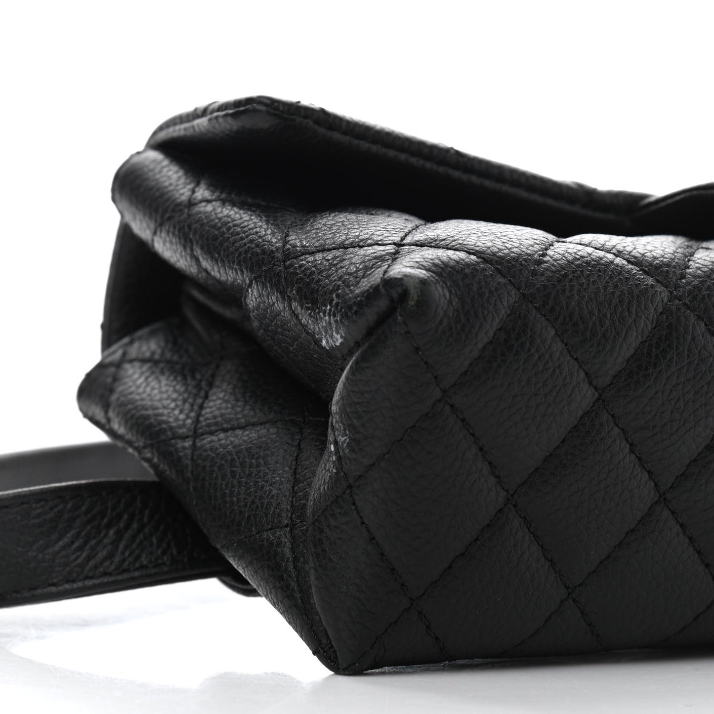 Grained Calfskin Quilted 2.55 Reissue Flap Belt Bag Clutch Black