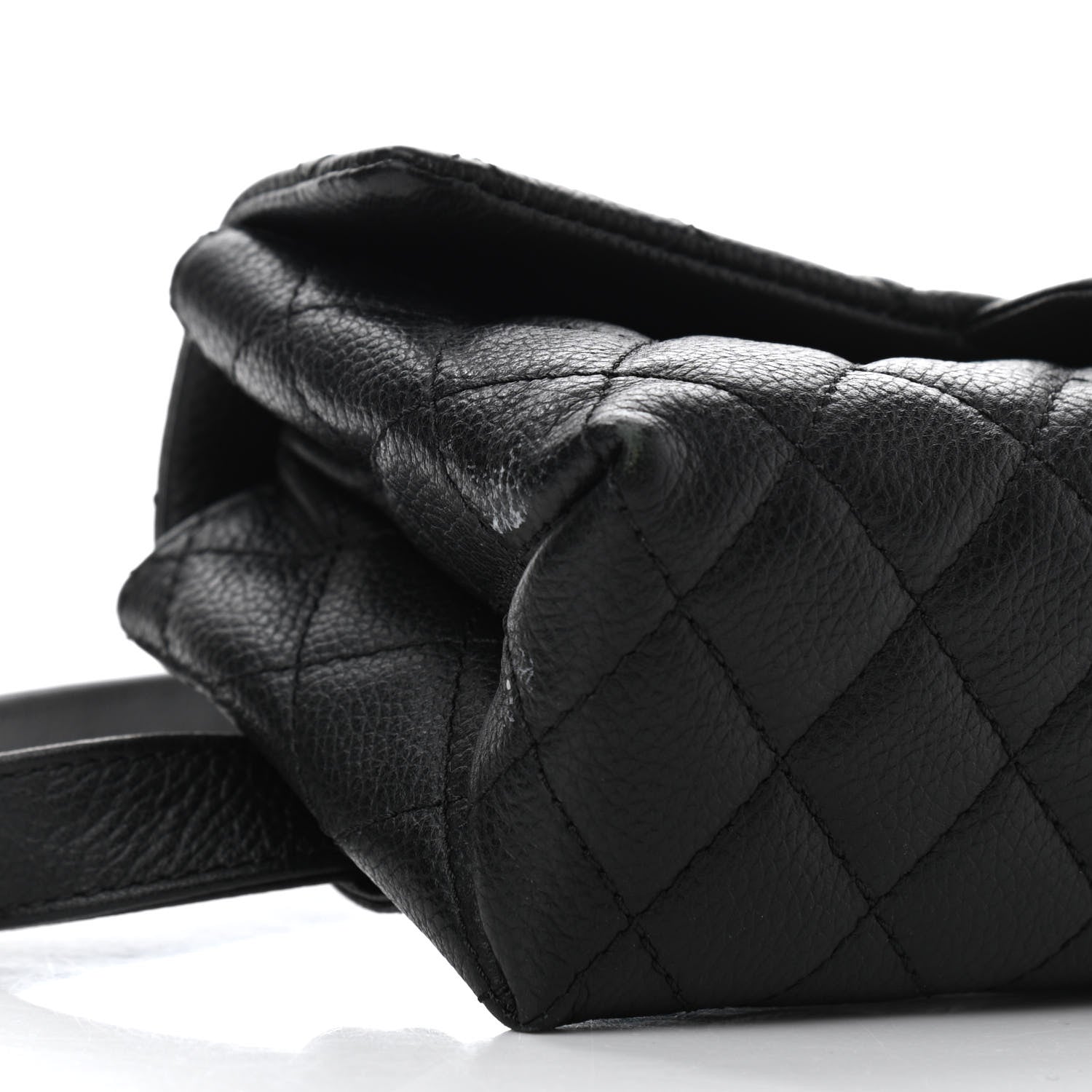 Chanel Grained Calfskin Quilted 2.55 Reissue Flap Belt Bag Clutch Black 10 of 12