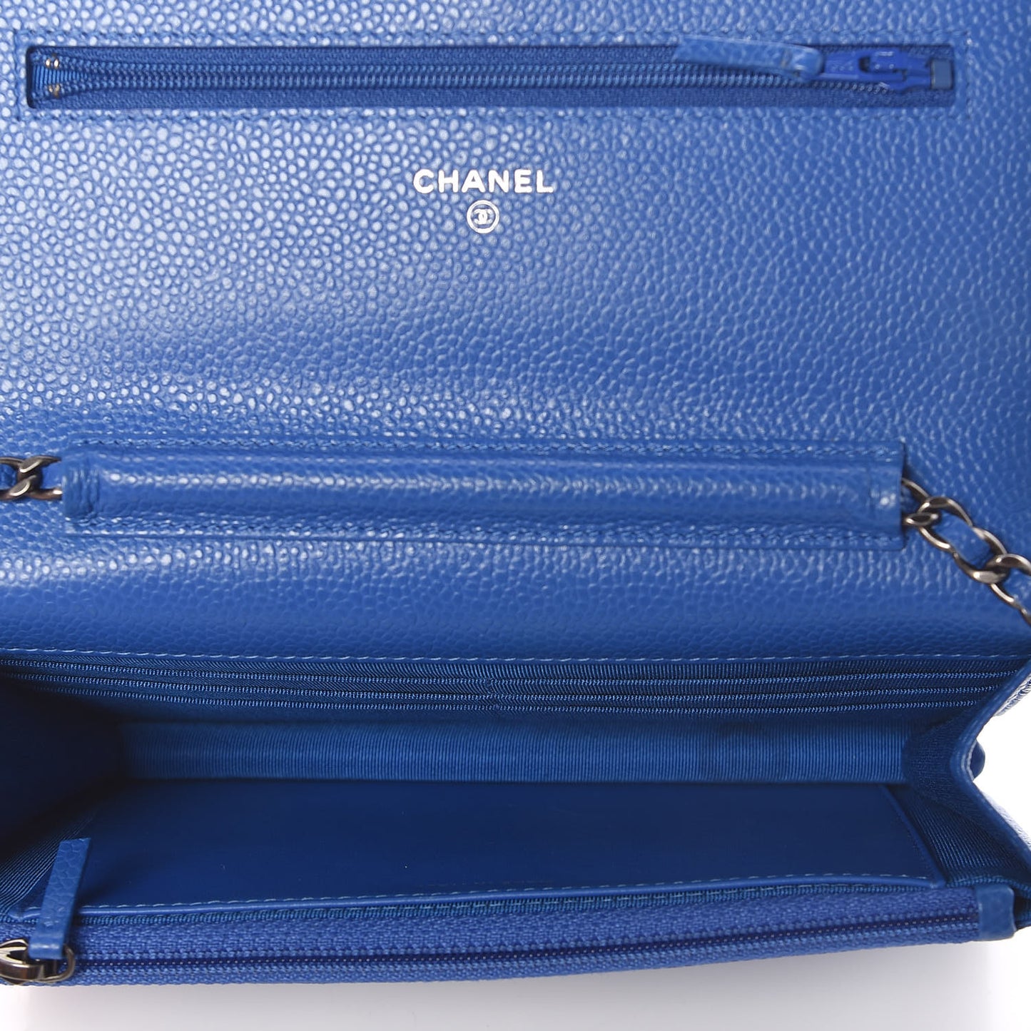 Caviar Quilted Wallet On Chain WOC Blue