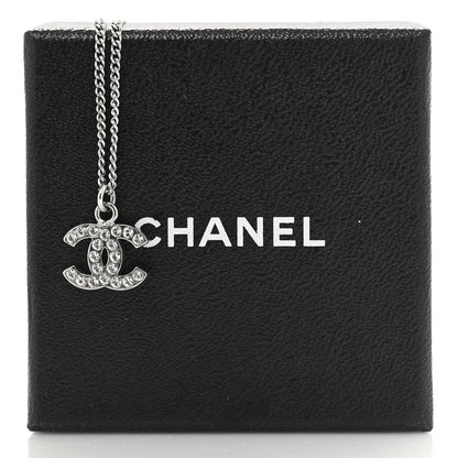 Chanel Crystal Timeless CC Necklace Silver 5 of 5