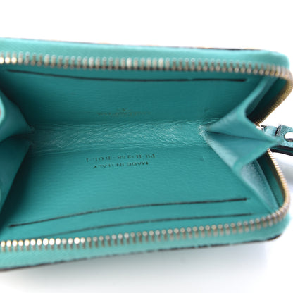 Valentino Garavani Calfskin Rockstud Zip Around Coin Case Card Holder Opaline Green 5 of 10