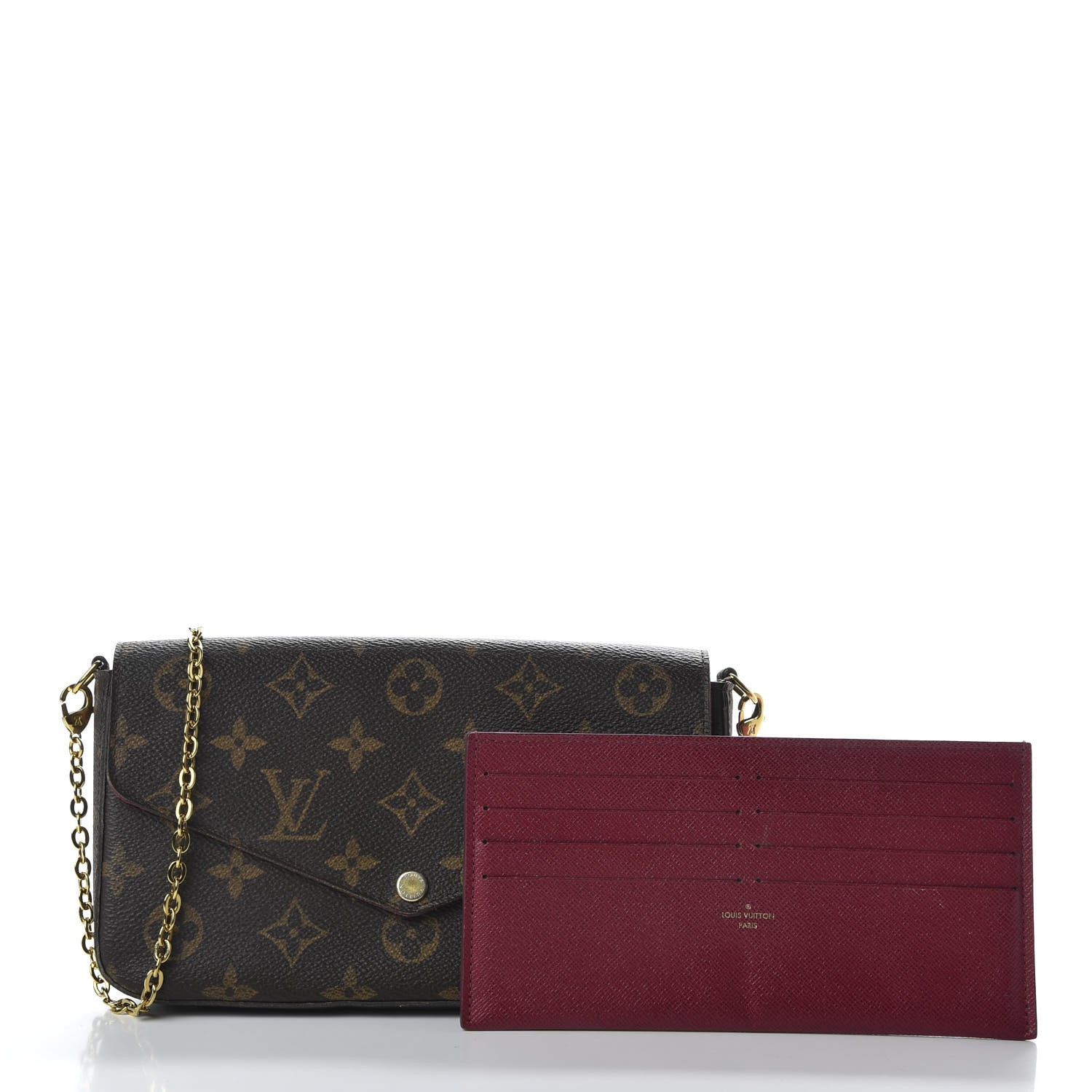 Louis Vuitton Monogram Pochette Felicie Chain Wallet Fuchsia 10 of 11