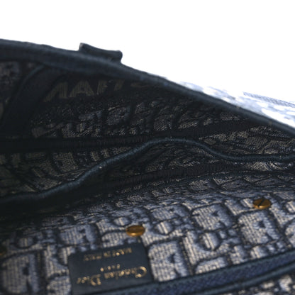 Christian Dior Oblique Embroidered Saddle Bag Blue 5 of 10