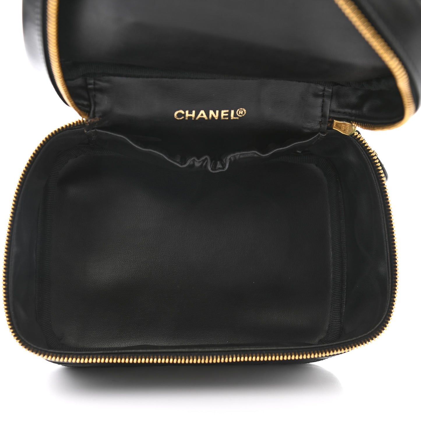 Lambskin Vanity Cosmetic Case Black
