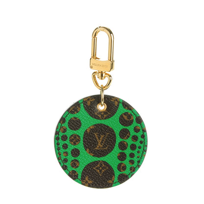 Louis Vuitton Monogram Kusama Pumpkin Dots Key Ring Green 1 of 6