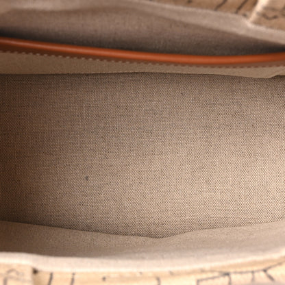 Celine Textile Calfskin All Over Print Small Triomphe Cabas Thais Natural Tan 5 of 9