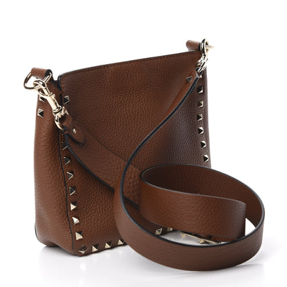 Valentino Garavani Pebbled Calfskin Mini Rockstud Flip-Lock Messenger Bag Light Cuir 3 of 9