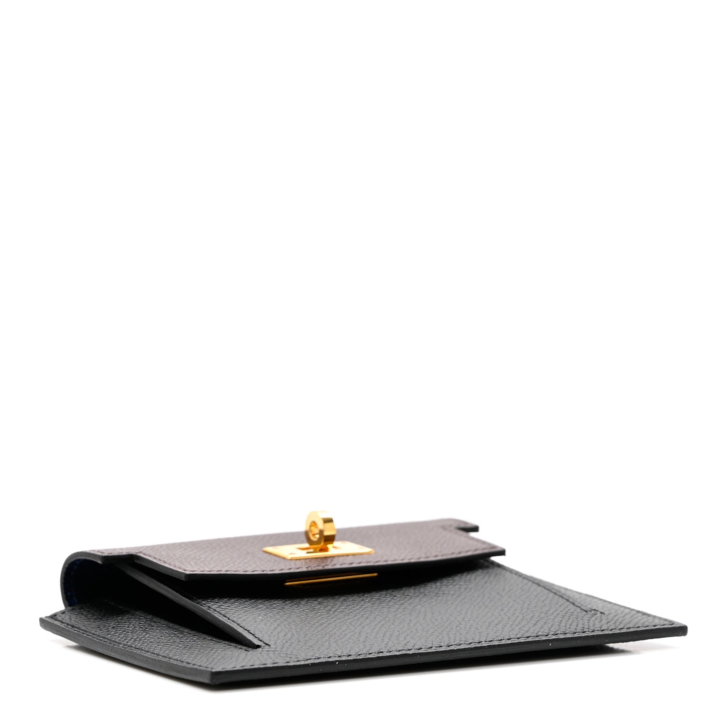 Epsom Tri-Color Kelly Pocket Compact Wallet Rouge Sellier Black Bleu Saphir