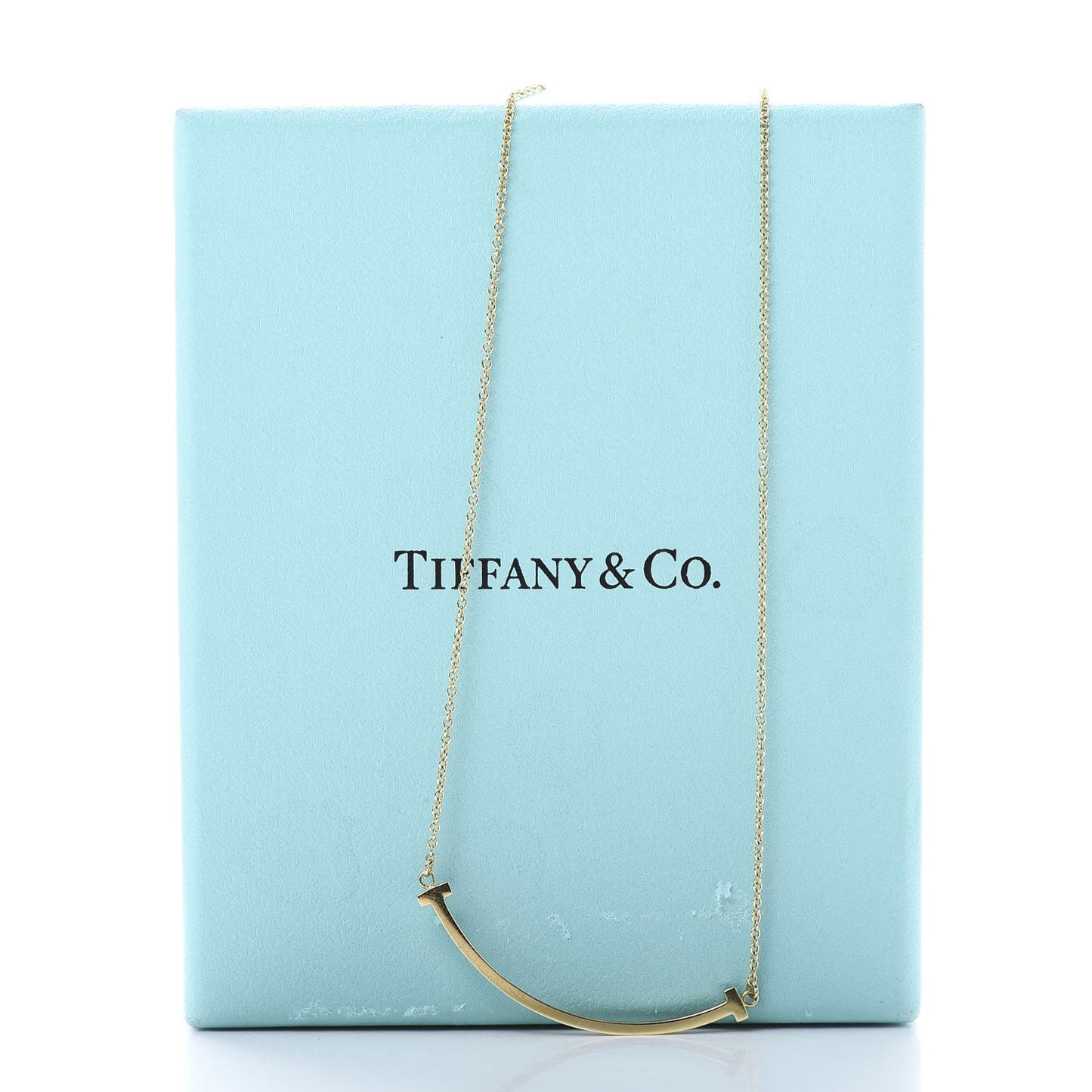 18K Yellow Gold Small T Smile Pendant Necklace