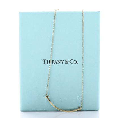 Tiffany 18K Yellow Gold Small T Smile Pendant Necklace 6 of 6